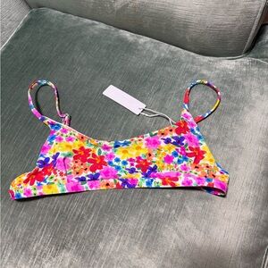 Bright, Bali Top (Sunset), Floral Multicolor Bikini Top